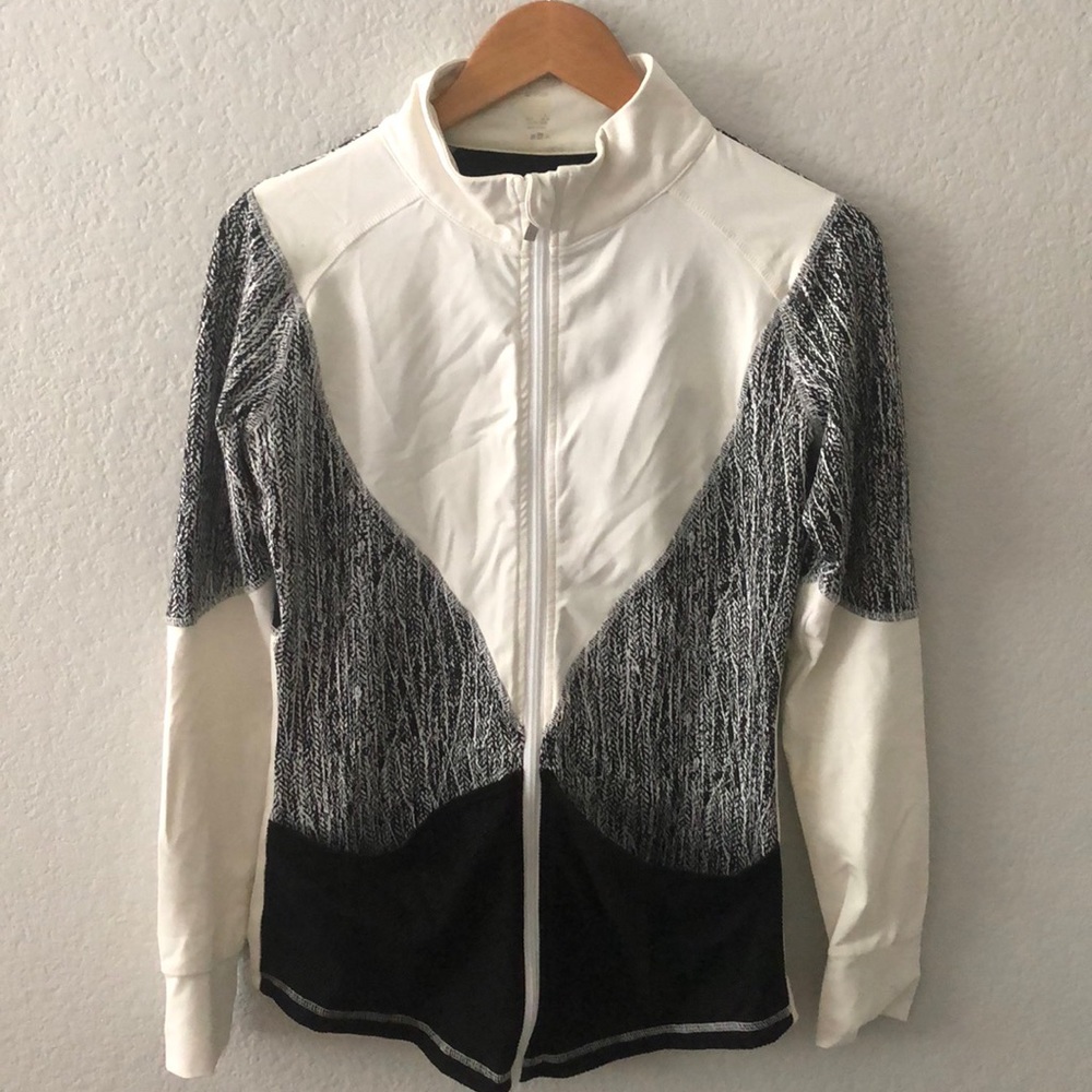 Buff Bunny Zippered Mesh Sweater Black and White size M